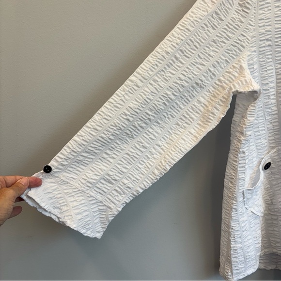 Habitat Clothes To Live In Large Jacket Lightweight textured button Front White - Picture 8 of 12